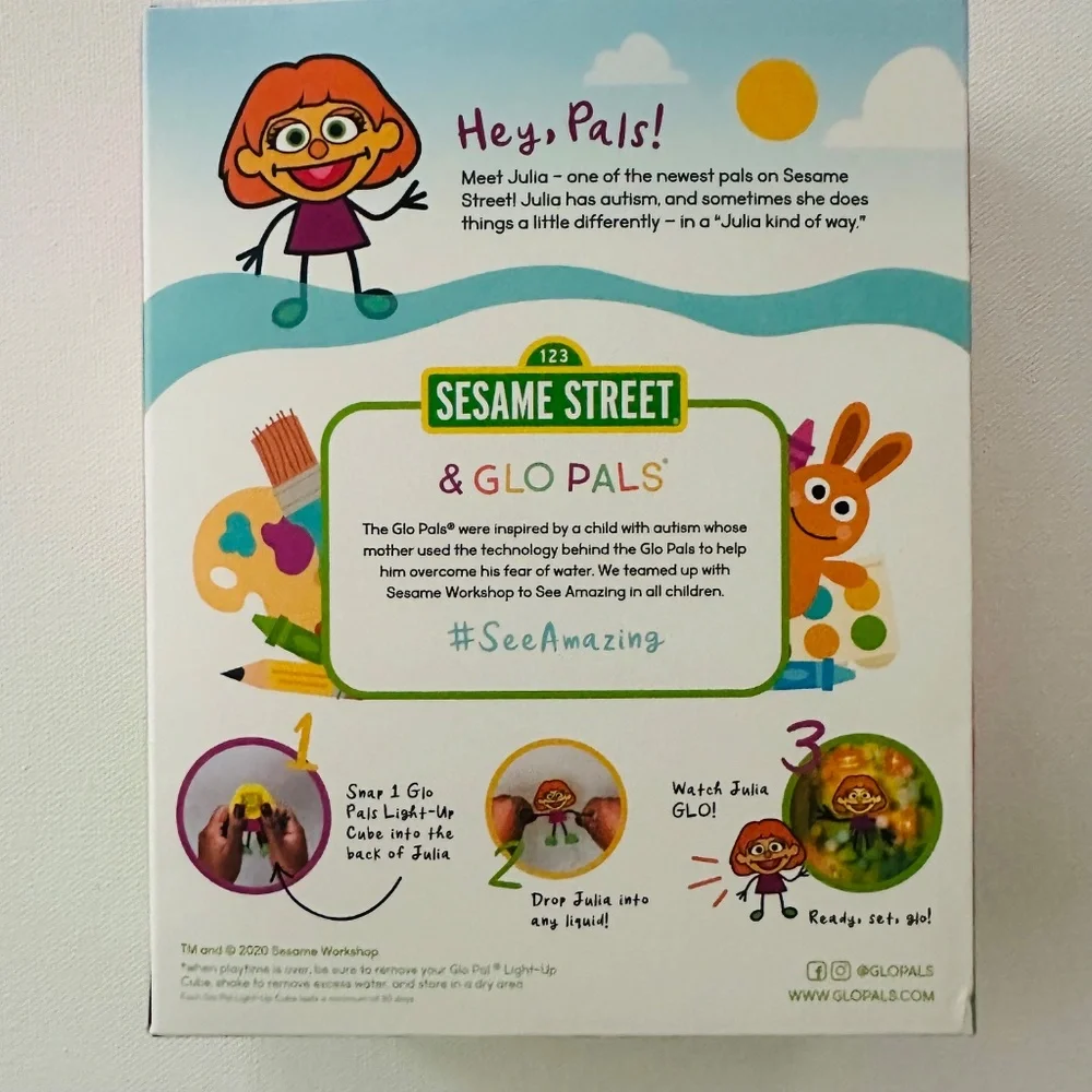 Sesame Street Julia Light Up Sensory Toy Glo Pals